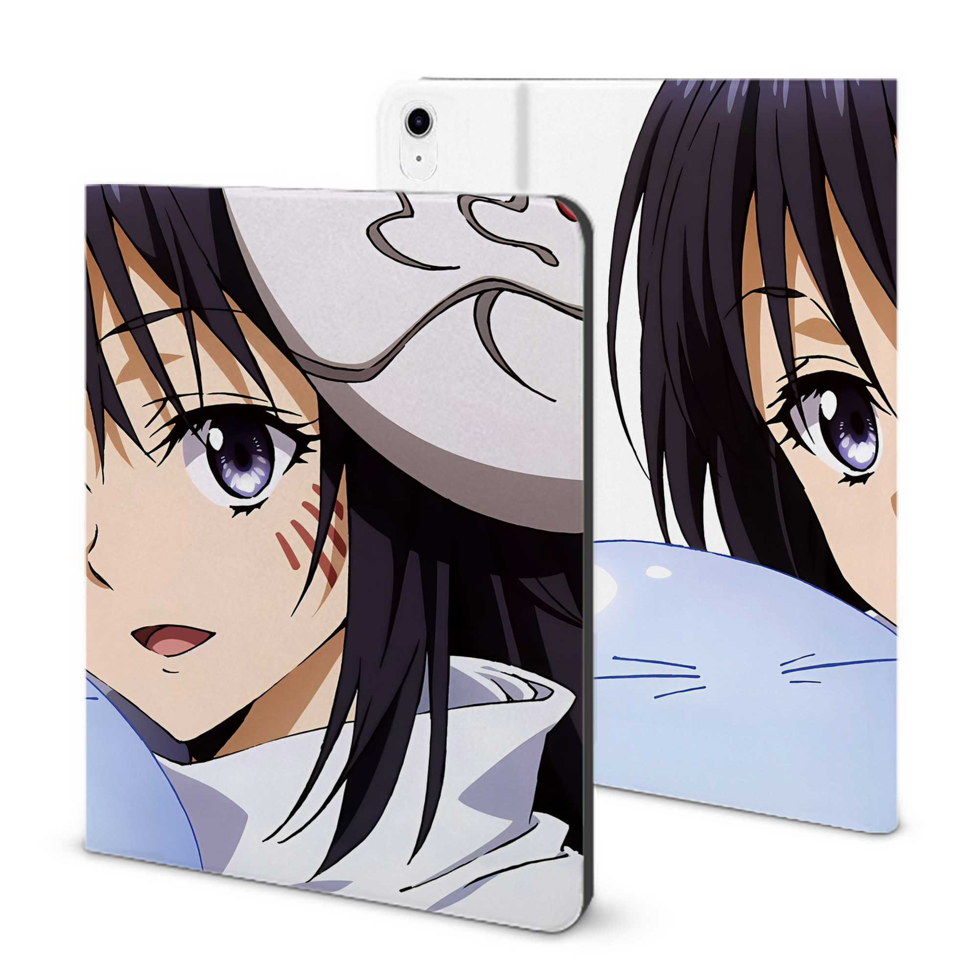 （画像用） 転スラ Regarding Reincarnated to Slime IPad ケース ブック型 PUレザー TPU 耐衝撃 軽量 薄型 ペン収納なし 全面保護 IPad 各モデル対応